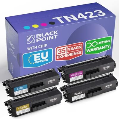 BLACK POINT Premium-Toner 4er Set Compatible with TN423 TN421 TN-423BK TN-423C TN-423M TN-423Y TN-421BK for Brother MFC-L8690CDW MFC-L8900CDW DCP-L8410CDW HL-L8260CDW HL-L8360CDW DCP-L8410CDN BLACK POINT Premium-Toner 4er Set Compatible with TN423 TN421 TN-423BK TN-423C TN-423M TN-423Y TN-421BK for Brother MFC-L8690CDW MFC-L8900CDW DCP-L8410CDW HL-L8260CDW HL-L8360CDW DCP-L8410CDN