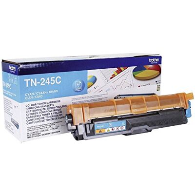 Brother TN-245C Toner Cartridge, Cyan, Single Pack, High Yield, Includes 1 x Toner Cartridge, Genuine Supplies Brother TN-245C Toner Cartridge, Cyan, Single Pack, High Yield, Includes 1 x Toner Cartridge, Genuine Supplies