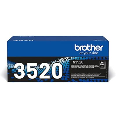 Brother TN-3520 Toner Cartridge, Black, Single Pack, Ultra High Yield, Includes 1 x Toner Cartridge, Genuine Supplies Brother TN-3520 Toner Cartridge, Black, Single Pack, Ultra High Yield, Includes 1 x Toner Cartridge, Genuine Supplies