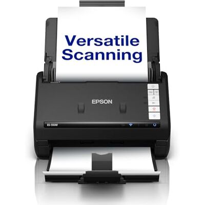 Epson WorkForce ES-550W Wireless Document Scanner 45ppm / 90 ipm 100-Sheet Auto Document Feeder Colour USB connectivity Up to A4 Epson WorkForce ES-550W Wireless Document Scanner 45ppm / 90 ipm 100-Sheet Auto Document Feeder Colour USB connectivity Up to A4
