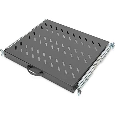 Digitus Pull-out shelf 19-inch 1U Front and rear mounting Load capacity 25 kg For network and server cabinets From 600 mm cabinet depth Black Digitus Pull-out shelf 19-inch 1U Front and rear mounting Load capacity 25 kg For network and server cabinets From 600 mm cabinet depth Black