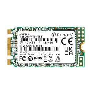 Transcend MTS425S 500GB M.2 2242 SATA III 6Gb/s SSD, Read/Write up to 530/480 mb/s with 3D NAND Flash TS500GMTS425S Transcend MTS425S 500GB M.2 2242 SATA III 6Gb/s SSD, Read/Write up to 530/480 mb/s with 3D NAND Flash TS500GMTS425S