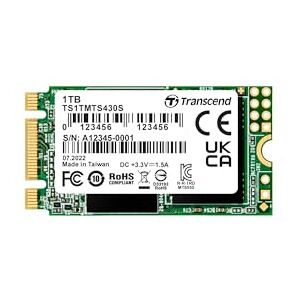 Transcend MTS430S 1TB M.2 2242 SATA III 6Gb/s SSD, Read/Write up to 560/520 MB/s with DRAM Cache for Ultrabooks& Lightweight Notebooks TS1TMTS430S Transcend MTS430S 1TB M.2 2242 SATA III 6Gb/s SSD, Read/Write up to 560/520 MB/s with DRAM Cache for Ultrabooks& Lightweight Notebooks TS1TMTS430S