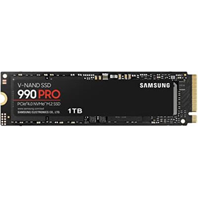SAMSUNG 990 PRO 1TB PCIe 4.0 (up to 7450 MB/s) NVMe M.2 (2280) Internal Solid State Drive (SSD) (MZ-V9P1T0BW) SAMSUNG 990 PRO 1TB PCIe 4.0 (up to 7450 MB/s) NVMe M.2 (2280) Internal Solid State Drive (SSD) (MZ-V9P1T0BW)