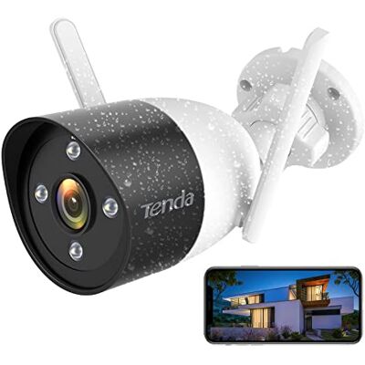 Tenda Outdoor Security Camera with Color Night Vision IP Camera Wifi for Outdoor Surveillance IP66 Waterproof Two-Way Audio 1080P Motion Detection Instant Alarm Works with Alexa, CT3 Tenda Outdoor Security Camera with Color Night Vision IP Camera Wifi for Outdoor Surveillance IP66 Waterproof Two-Way Audio 1080P Motion Detection Instant Alarm Works with Alexa, CT3