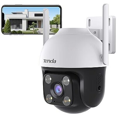 Tenda 360° Security Camera Outdoor with 30m Color Night Vision, PTZ CCTV WiFi Camera with 2-way Audio, AI Human Detection& Alarm, APP Control, IP66 Weatherproof, Works with Alexa (CH3 1080P) Tenda 360° Security Camera Outdoor with 30m Color Night Vision, PTZ CCTV WiFi Camera with 2-way Audio, AI Human Detection& Alarm, APP Control, IP66 Weatherproof, Works with Alexa (CH3 1080P)
