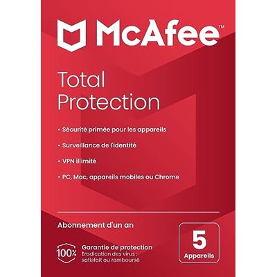 McAfee Total Protection 2023 5 Geräte Virenschutz- und Internetsicherheits-Software VPN 1-Jahres-Abonnement Schlüsselkarte McAfee Total Protection 2023 5 Geräte Virenschutz- und Internetsicherheits-Software VPN 1-Jahres-Abonnement Schlüsselkarte
