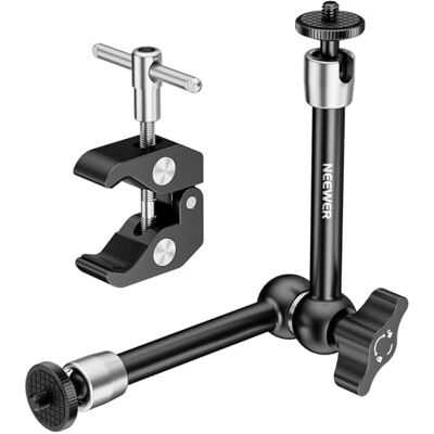 NEEWER 9.8"/25cm Adjustable Magic Arm with Super Clamp, 1/4" & 3/8" Threads, 1/4" Screws for Flash/LED Light/Microphone/Monitor, Compatible with SmallRig Camera Cage, Max Load: 4.4lb/2kg, ST25C NEEWER 9.8"/25cm Adjustable Magic Arm with Super Clamp, 1/4" & 3/8" Threads, 1/4" Screws for Flash/LED Light/Microphone/Monitor, Compatible with SmallRig Camera Cage, Max Load: 4.4lb/2kg, ST25C
