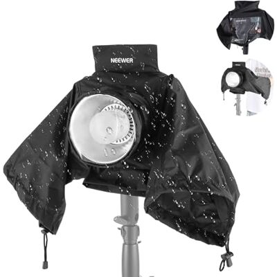 NEEWER Rain Cover for Q4 Outdoor Strobe Flash, Nylon Camera Lens Raincoat with Viewing Window, Sleeves, Touch Fasteners, Drawstrings, Only Compatible with Q4 Strobe Light, CQP1 NEEWER Rain Cover for Q4 Outdoor Strobe Flash, Nylon Camera Lens Raincoat with Viewing Window, Sleeves, Touch Fasteners, Drawstrings, Only Compatible with Q4 Strobe Light, CQP1
