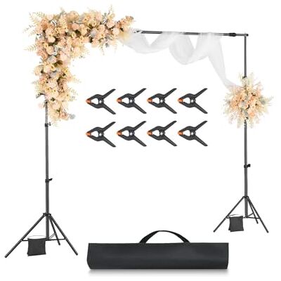 VEVOR Backdrop Stand, 7 x 10 ft Adjustable Photo Backdrop Stand Kit, Portable Background with 3 Crossbars, Heavy Duty Projector Screen, for Wedding, Photo Video Studio & Party VEVOR Backdrop Stand, 7 x 10 ft Adjustable Photo Backdrop Stand Kit, Portable Background with 3 Crossbars, Heavy Duty Projector Screen, for Wedding, Photo Video Studio & Party