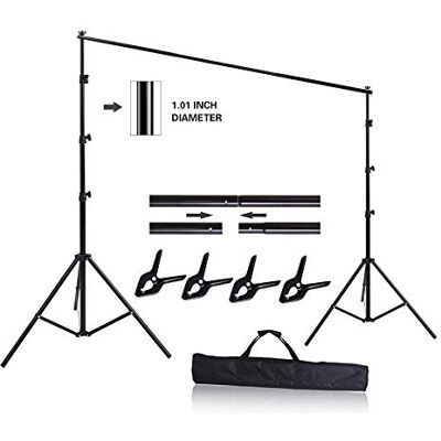 HYJ-INC 10ft x 8.5ft Adjustable Photography Backdrop Support System Photo Video Studio Muslin Background Stand Kit with Carry Bag HYJ-INC 10ft x 8.5ft Adjustable Photography Backdrop Support System Photo Video Studio Muslin Background Stand Kit with Carry Bag