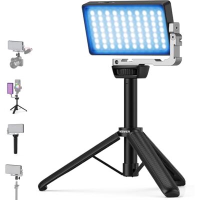 NEEWER 12W RGB Video Light, On Camera LED Panel Key Lighting for Streaming Selfie, 2500K-10000K CRI97+ App/2.4G Control 4300mAh Battery Desk Tripod Stand for Vlogging Video Recording Podcast, SL90 NEEWER 12W RGB Video Light, On Camera LED Panel Key Lighting for Streaming Selfie, 2500K-10000K CRI97+ App/2.4G Control 4300mAh Battery Desk Tripod Stand for Vlogging Video Recording Podcast, SL90