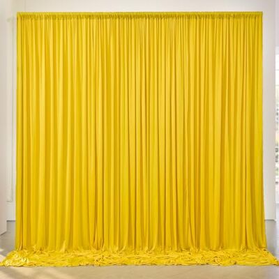 NSSONBEN 10ft x 10ft Wrinkle Free Yellow Backdrop Curtain for Parties, Polyester Photo Backdrop Drapes 2 Panels 5x10ft for Wedding Birthday Photography Background Baby Shower Decor NSSONBEN 10ft x 10ft Wrinkle Free Yellow Backdrop Curtain for Parties, Polyester Photo Backdrop Drapes 2 Panels 5x10ft for Wedding Birthday Photography Background Baby Shower Decor