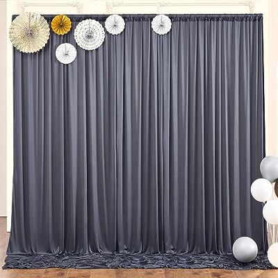 NSSONBEN 10ft x 10ft Wrinkle Free Charcoal Backdrop Curtains for Parties, Polyester Photo Backdrop Drapes 2 Panels 5x10ft for Wedding Birthday Party Photography Background NSSONBEN 10ft x 10ft Wrinkle Free Charcoal Backdrop Curtains for Parties, Polyester Photo Backdrop Drapes 2 Panels 5x10ft for Wedding Birthday Party Photography Background