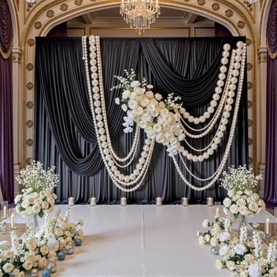 NSSONBEN Black Wrinkle-Free Curtains for Parties Thick Fabric Backdrop Drapes for Birthday, Wedding, Baby Shower Photography Background 10ft x 7ft NSSONBEN Black Wrinkle-Free Curtains for Parties Thick Fabric Backdrop Drapes for Birthday, Wedding, Baby Shower Photography Background 10ft x 7ft
