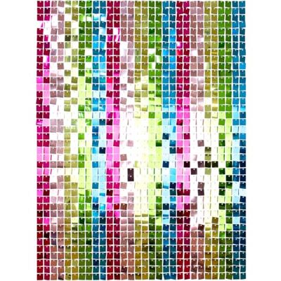 Folat 27597 Sequins-Meerkleurig-30 x 30 cm Backdrop for Weddings, Parties, Photo Booth and Festival Stage Decorations, Multicoloured, 27597 Folat 27597 Sequins-Meerkleurig-30 x 30 cm Backdrop for Weddings, Parties, Photo Booth and Festival Stage Decorations, Multicoloured, 27597