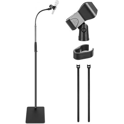 Pyle Mic Stand Microphone Holder – Heavy-Duty Adjustable Floor Stand with Gooseneck and Square Base, Cable Clip & 5/8" Adapter for Studio, Recording, Stage & Live Performance Pyle Mic Stand Microphone Holder – Heavy-Duty Adjustable Floor Stand with Gooseneck and Square Base, Cable Clip & 5/8" Adapter for Studio, Recording, Stage & Live Performance