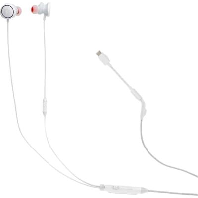 JBL Quantum 50C, Wired In-Ear USB-C Gaming Headset, White QuantumSURROUND Sound, Multiplatform Compatability, Voice-Focus Mic, Volume Slider and Mic Mute JBL Quantum 50C, Wired In-Ear USB-C Gaming Headset, White QuantumSURROUND Sound, Multiplatform Compatability, Voice-Focus Mic, Volume Slider and Mic Mute
