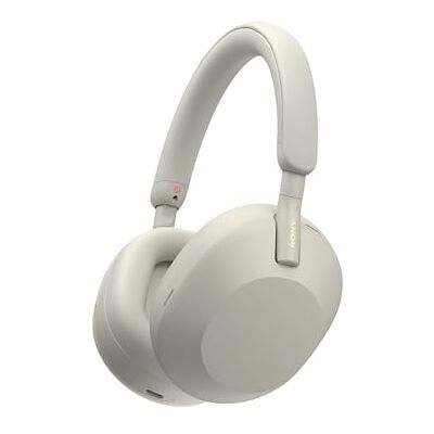 Sony WH-1000XM5 Wireless Over-Ear Headphones, Premium Active Noise Cancelling with personalized Spatial Audio, Up to 30hr Battery Life, Bluetooth Headphones, Silver Sony WH-1000XM5 Wireless Over-Ear Headphones, Premium Active Noise Cancelling with personalized Spatial Audio, Up to 30hr Battery Life, Bluetooth Headphones, Silver