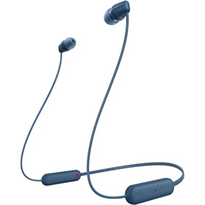 Sony WI-C100 Wireless In-ear Headphones Up to 25 hours of battery life Water resistant- Built-in mic for phone calls Voice Assistant compatible Reliable Bluetooth® connection Blue Sony WI-C100 Wireless In-ear Headphones Up to 25 hours of battery life Water resistant- Built-in mic for phone calls Voice Assistant compatible Reliable Bluetooth® connection Blue