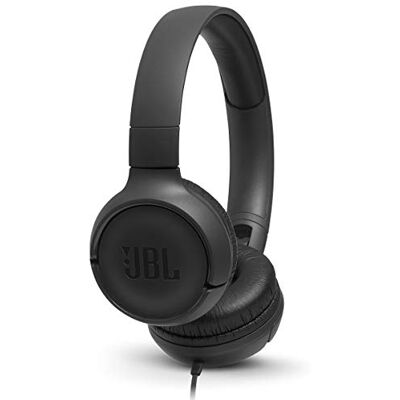 JBL Tune 500 Wired on-ear headphones, Pure Bass Sound, 1-button remote/mic, Tangle-free flat cable, Lightweight and foldable design, Ask Siri or Google Now (Black) JBL Tune 500 Wired on-ear headphones, Pure Bass Sound, 1-button remote/mic, Tangle-free flat cable, Lightweight and foldable design, Ask Siri or Google Now (Black)