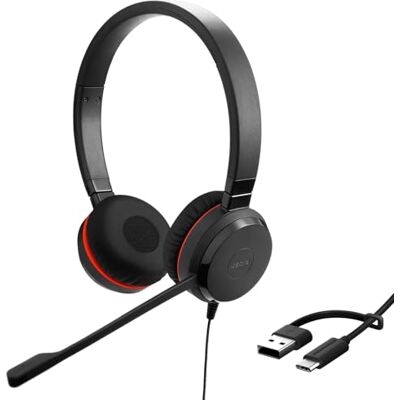 Jabra Evolve 20 SE Stereo Headset – Microsoft Certified Headphones for VoIP Softphone with Passive Noise Cancellation – USB-C/A – Black Jabra Evolve 20 SE Stereo Headset – Microsoft Certified Headphones for VoIP Softphone with Passive Noise Cancellation – USB-C/A – Black
