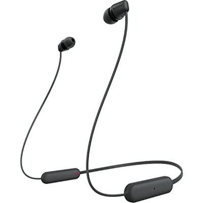 Sony WI-C100 Wireless In-ear Headphones Up to 25 hours of battery life Water resistant -Built-in mic for phone calls Voice Assistant compatible Reliable Bluetooth® connection Black Sony WI-C100 Wireless In-ear Headphones Up to 25 hours of battery life Water resistant -Built-in mic for phone calls Voice Assistant compatible Reliable Bluetooth® connection Black
