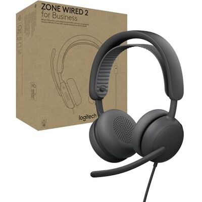 Logitech Zone Wired 2 for Business Noise-Canceling Headset with Adaptive Hybrid Anc, Zoom & Google Certified, USB-C with USB-A adapter Graphite Logitech Zone Wired 2 for Business Noise-Canceling Headset with Adaptive Hybrid Anc, Zoom & Google Certified, USB-C with USB-A adapter Graphite