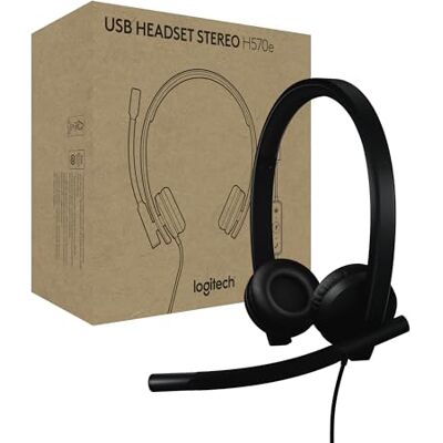 Logitech H570e USB Headset With Microphone for PC and Mac, USB-C Wired Headset With Stereo Sound, Noise-Cancelling Mics and Inline Controls, Certified for Microsoft Teams, Black Logitech H570e USB Headset With Microphone for PC and Mac, USB-C Wired Headset With Stereo Sound, Noise-Cancelling Mics and Inline Controls, Certified for Microsoft Teams, Black