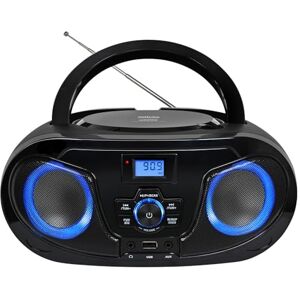 Silva MPC 25.7 BT Portable CD Player with Bluetooth, FM PLL Radio, USB MP3 Playback, Stereo Sound, 5 Sound Profiles, LCD Display, LED Lighting, Battery Powered, AUX and Silva MPC 25.7 BT Portable CD Player with Bluetooth, FM PLL Radio, USB MP3 Playback, Stereo Sound, 5 Sound Profiles, LCD Display, LED Lighting, Battery Powered, AUX and