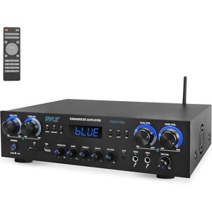Pyle Amplifier, 800 W Bluetooth Amplifier, Mini Amplifier, 4 Channels MP3, USB, AUX, SD, MIC, FM, RCA, Headphones, Reverb Delay, Stereo for Home Cinema, Studio & Theatre Pyle Amplifier, 800 W Bluetooth Amplifier, Mini Amplifier, 4 Channels MP3, USB, AUX, SD, MIC, FM, RCA, Headphones, Reverb Delay, Stereo for Home Cinema, Studio & Theatre