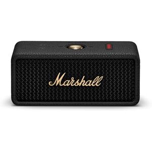 Marshall Emberton III Portable Bluetooth Speakers, Wireless, IP67 Rating Dust & Water Resistant, 32+ Hours Playtime, Quick Charge Black & Brass Marshall Emberton III Portable Bluetooth Speakers, Wireless, IP67 Rating Dust & Water Resistant, 32+ Hours Playtime, Quick Charge Black & Brass