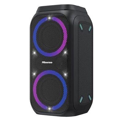 Hisense Party Rocket 160, 160W Max Audio Power, 12 Hrs long playtime,TWS Pair play,Karaoke Mode,5 Lighting effects,Vocal fader,IPX4 Waterproof, Bluetooth 5.0 Hisense Party Rocket 160, 160W Max Audio Power, 12 Hrs long playtime,TWS Pair play,Karaoke Mode,5 Lighting effects,Vocal fader,IPX4 Waterproof, Bluetooth 5.0