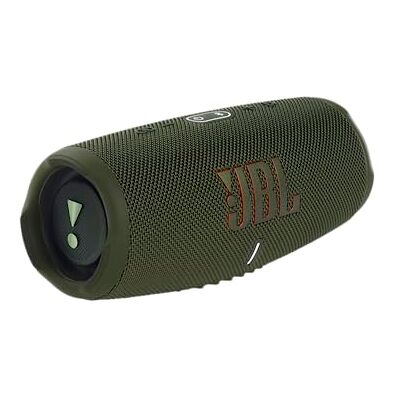 JBL Charge 5 Portable Bluetooth Speaker with deep bass, IP67 waterproof and dustproof, 20 hours of playtime, built-in powerbank, in green JBL Charge 5 Portable Bluetooth Speaker with deep bass, IP67 waterproof and dustproof, 20 hours of playtime, built-in powerbank, in green