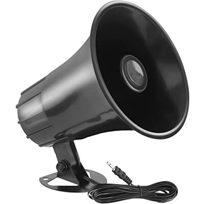 Pyle All-Weather Mono Trumpet Horn Speaker 5" Portable PA Speaker with 8 Ohms Impedance and 25 Watts Peak Power 180 Degree Swiveling Adjustable Bracket for Easy Maneuverability Pyle All-Weather Mono Trumpet Horn Speaker 5" Portable PA Speaker with 8 Ohms Impedance and 25 Watts Peak Power 180 Degree Swiveling Adjustable Bracket for Easy Maneuverability