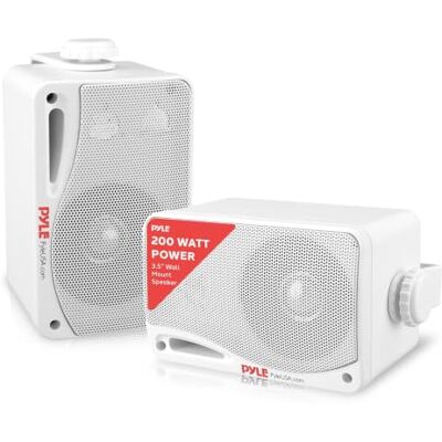 Pyle Outdoor Waterproof Wireless Bluetooth Speaker 3.5 Inch Pair 3-way Active Passive Weatherproof Wall, Ceiling Mount Dual Speakers System w/Heavy Duty Grill, Patio, Indoor Use Pyle Outdoor Waterproof Wireless Bluetooth Speaker 3.5 Inch Pair 3-way Active Passive Weatherproof Wall, Ceiling Mount Dual Speakers System w/Heavy Duty Grill, Patio, Indoor Use