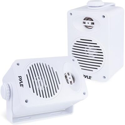 Pyle Indoor Outdoor Speakers Pair 200W Waterproof 9cm 2-Way Full Range Sound System with AM FM Radio, Wired Home & Marine Audio for Boat, Patio, Deck, Poolside Pyle Indoor Outdoor Speakers Pair 200W Waterproof 9cm 2-Way Full Range Sound System with AM FM Radio, Wired Home & Marine Audio for Boat, Patio, Deck, Poolside