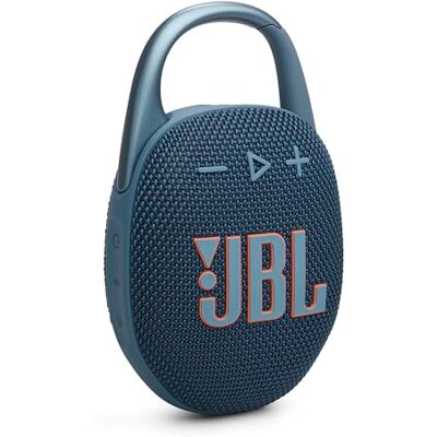 JBL CLIP5 Bluetooth Speaker, USB C Charging, IP67 Dustproof, Waterproof, App Compatible, Carabiner Structure, Passive Radiator Included, Portable, Blue CLIP5BLU JBL CLIP5 Bluetooth Speaker, USB C Charging, IP67 Dustproof, Waterproof, App Compatible, Carabiner Structure, Passive Radiator Included, Portable, Blue CLIP5BLU