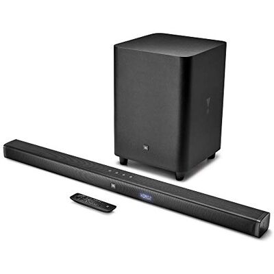 JBL Bar 3.1 TV Soundbar Speaker with Wireless Subwoofer and Surround Sound, Black JBL Bar 3.1 TV Soundbar Speaker with Wireless Subwoofer and Surround Sound, Black