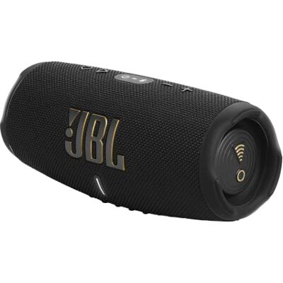 JBL Charge 5 Wi-Fi and Bluetooth Speaker with 20-Hour Battery Life, Waterproof and Dustproof, Black JBL Charge 5 Wi-Fi and Bluetooth Speaker with 20-Hour Battery Life, Waterproof and Dustproof, Black