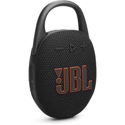 JBL CLIP5 Bluetooth Speaker, USB C Charging, IP67 Dustproof, Waterproof, App Compatible, Carabiner Structure, Passive Radiator, Portable, Black JBL CLIP5 Bluetooth Speaker, USB C Charging, IP67 Dustproof, Waterproof, App Compatible, Carabiner Structure, Passive Radiator, Portable, Black