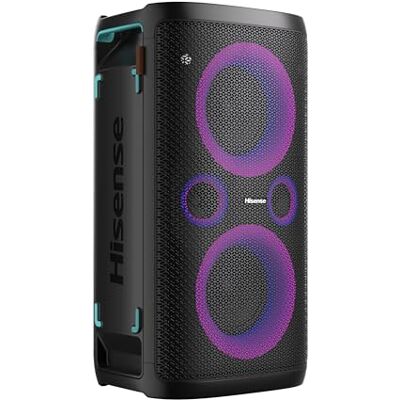 Hisense Party Rocket 160, 160W Max Audio Power, 12 Hrs long playtime,TWS Pair play,Karaoke Mode,5 Lighting effects,Vocal fader,IPX4 Waterproof, Bluetooth 5.0 Hisense Party Rocket 160, 160W Max Audio Power, 12 Hrs long playtime,TWS Pair play,Karaoke Mode,5 Lighting effects,Vocal fader,IPX4 Waterproof, Bluetooth 5.0
