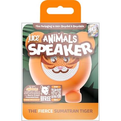 Juice The Animals Speaker, Wireless Rechargable Device, Stereo, for iPhone, iPod, iPad, Samsung, Smartphone, MP3 Player, Tablet, PC Tiger Juice The Animals Speaker, Wireless Rechargable Device, Stereo, for iPhone, iPod, iPad, Samsung, Smartphone, MP3 Player, Tablet, PC Tiger