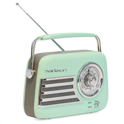 Madison FREESOUND-VR40GR Vintage Radio 30W on Long Battery Bluetooth, USB & FM Pale Green Vintage, nostalgia, retro Madison FREESOUND-VR40GR Vintage Radio 30W on Long Battery Bluetooth, USB & FM Pale Green Vintage, nostalgia, retro
