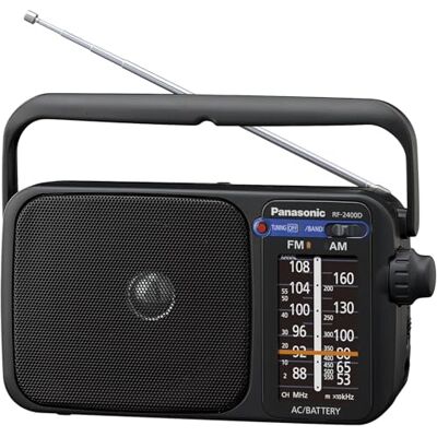 Panasonic RF-2400DEB-K Portable FM/AM Radio with Digital Tuner, Large Dial, Mains and Battery powered, Easy to Use Radio for Home, Travel or Outdoors Panasonic RF-2400DEB-K Portable FM/AM Radio with Digital Tuner, Large Dial, Mains and Battery powered, Easy to Use Radio for Home, Travel or Outdoors