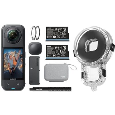 Insta360 X5 Essentials Bundle + Pro Dive Case – Waterproof 8K 360° Action Camera Kit, Pro Dive Case, Invisible Selfie Stick & Lens Guards Insta360 X5 Essentials Bundle + Pro Dive Case – Waterproof 8K 360° Action Camera Kit, Pro Dive Case, Invisible Selfie Stick & Lens Guards