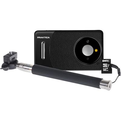 Praktica DZ13 Compact Digital Camera with 32GB MicroSD Card & Selfie Stick 13MP Dual CMOS Sensors, Wide-Angle Lens & 18x Zoom, Full HD Video Black Praktica DZ13 Compact Digital Camera with 32GB MicroSD Card & Selfie Stick 13MP Dual CMOS Sensors, Wide-Angle Lens & 18x Zoom, Full HD Video Black