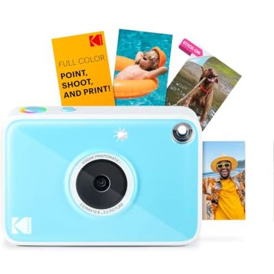 Kodak Printomatic+ Instant Print Digital Camera (Blue) 10MP Portable Camera with Interactive RGB LED Status Indicator, Prints Full-Color Photos on Zink 2x3” Sticky-Backed Photo Paper Easy & Fun Kodak Printomatic+ Instant Print Digital Camera (Blue) 10MP Portable Camera with Interactive RGB LED Status Indicator, Prints Full-Color Photos on Zink 2x3” Sticky-Backed Photo Paper Easy & Fun