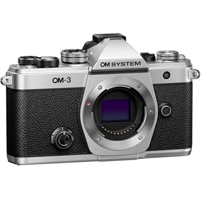 OM SYSTEM OM-3 Micro Four Thirds System Camera, 20 MP BSI Stacked Sensor, 5-Axis Image Stabilisation, Silver OM SYSTEM OM-3 Micro Four Thirds System Camera, 20 MP BSI Stacked Sensor, 5-Axis Image Stabilisation, Silver