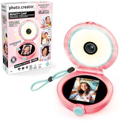 Canal Toys Photo Creator Beauty Cam Makeup Compact Kids Digital Camera with Filters Compact Mirror Design Touchscreen Display 3 Light Modes Built-In Memory Micro SD Compatible Canal Toys Photo Creator Beauty Cam Makeup Compact Kids Digital Camera with Filters Compact Mirror Design Touchscreen Display 3 Light Modes Built-In Memory Micro SD Compatible